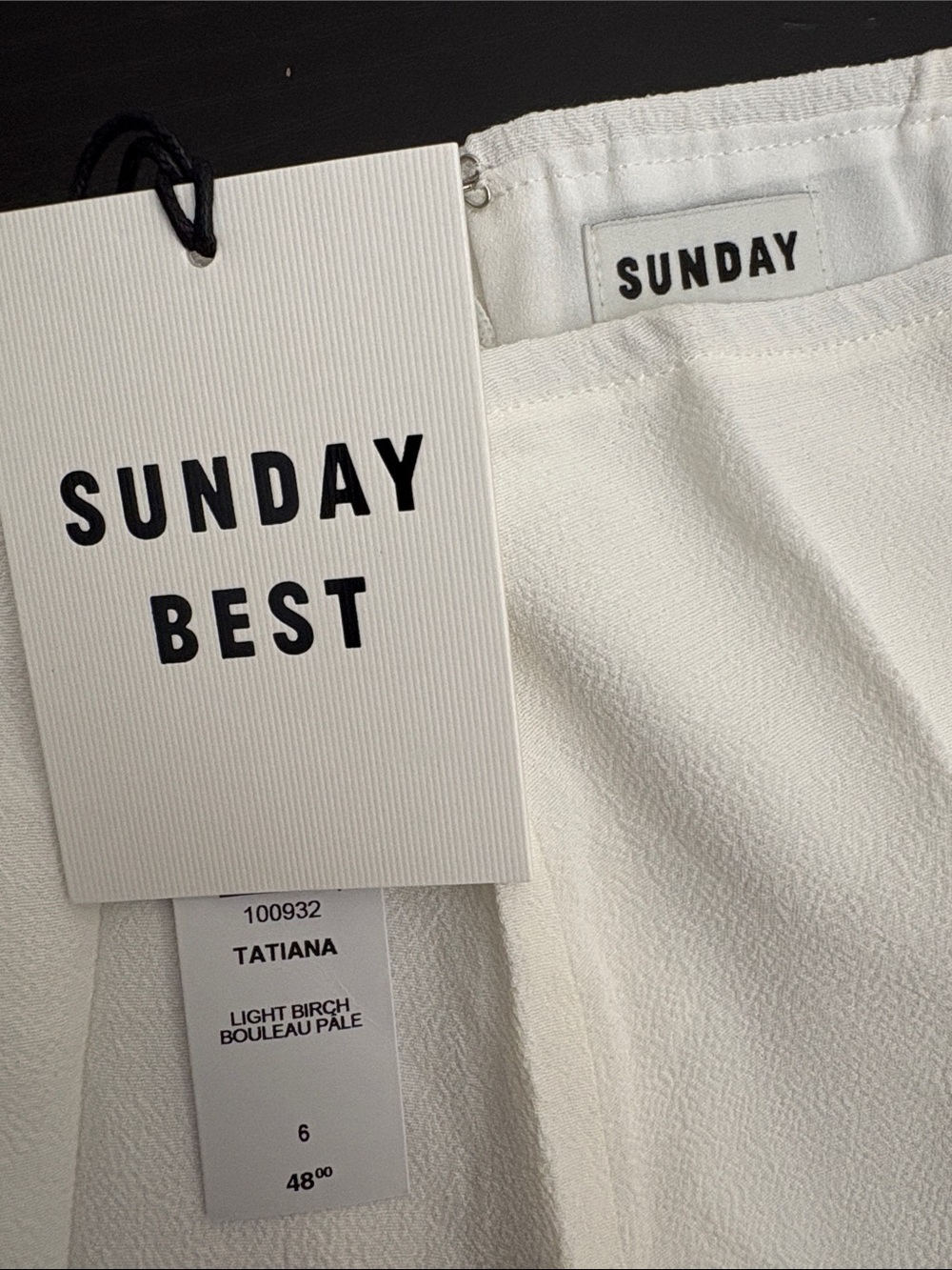 Aritzia Sunday White Mini Skirt with Front Slit Tatiana Skirt 0932 - Picture 3 of 7